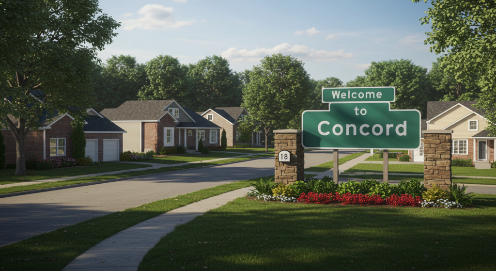 "Concord community in South County featuring diverse homes, established neighborhoods, and convenient access to shopping and recreation."