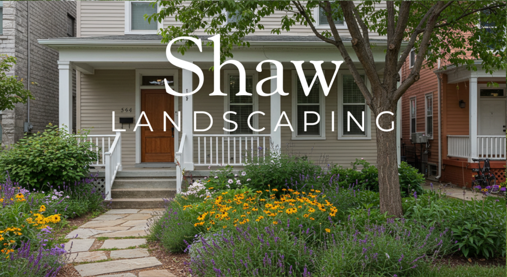 "Shaw neighborhood streetscape featuring historic homes complemented by thoughtfully designed gardens with botanical diversity and period-appropriate landscaping."
