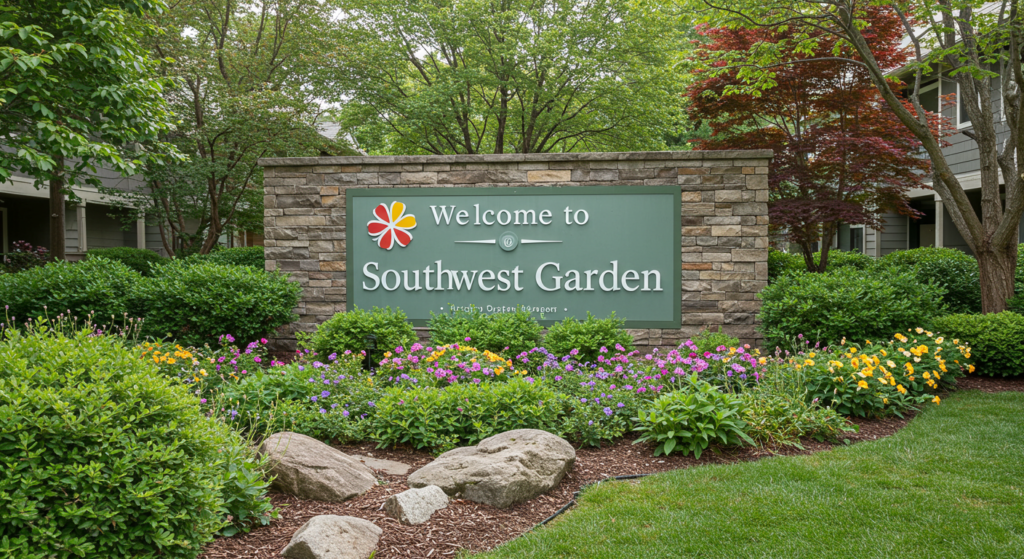 "Southwest Garden neighborhood in St. Louis featuring garden-inspired homes, tree-lined streets, and proximity to the Missouri Botanical Garden."
